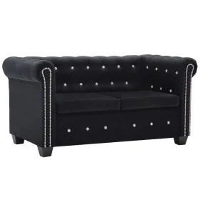 Chesterfield sofá de 2 plazas de terciopelo 146x75x72 cm negro by , Sofas - Ref: Foro24-247137, Price: 508,74 €, Discount: %