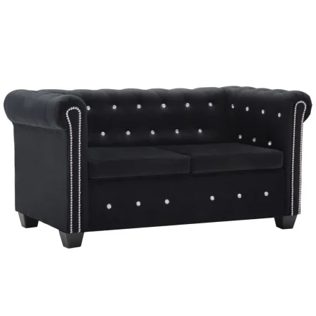 Chesterfield sofá de 2 plazas de terciopelo 146x75x72 cm negro by , Sofas - Ref: Foro24-247137, Price: 508,74 €, Discount: %