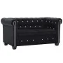 Chesterfield sofá de 2 plazas de terciopelo 146x75x72 cm negro by , Sofas - Ref: Foro24-247137, Price: 508,74 €, Discount: %