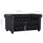 Chesterfield sofá de 2 plazas de terciopelo 146x75x72 cm negro by , Sofas - Ref: Foro24-247137, Price: 508,74 €, Discount: %