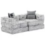 Puf modular de 2 plazas tela gris claro by , Cushions for chairs and sofas - Ref: Foro24-249402, Price: 487,04 €, Discount: %