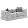 Puf modular de 2 plazas tela gris claro by , Cushions for chairs and sofas - Ref: Foro24-249402, Price: 487,04 €, Discount: %