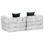 Puf modular de 2 plazas tela gris claro by , Cushions for chairs and sofas - Ref: Foro24-249402, Price: 487,04 €, Discount: %