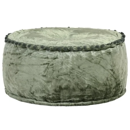 Puf redondo de terciopelo verde 40x20 cm de , Otomanas - Ref: Foro24-287567, Precio: 34,63 €, Descuento: %