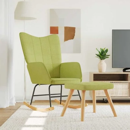 Silla mecedora con reposapiés tela verde by , Rocking chairs - Ref: Foro24-328023, Price: 162,83 €, Discount: %