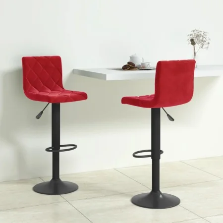 Taburetes de cocina 2 unidades terciopelo rojo tinto by , Kitchen stools - Ref: Foro24-333737, Price: 127,36 €, Discount: %