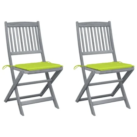 Sillas de jardín plegables 2 uds cojines madera maciza acacia de , Sillas de jardín - Ref: Foro24-3064547, Precio: 120,60 €, ...