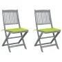 Sillas de jardín plegables 2 uds cojines madera maciza acacia de , Sillas de jardín - Ref: Foro24-3064547, Precio: 120,60 €, ...