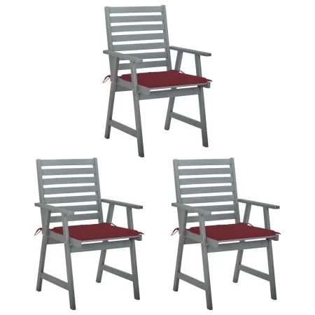 Sillas comedor de jardín 3 uds madera maciza acacia y cojines von , Gartenstühle - Ref: Foro24-3064437, Preis: 283,14 €, Raba...