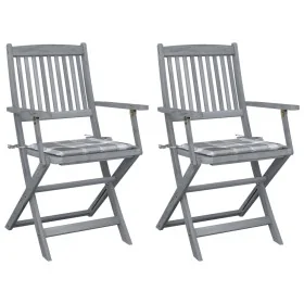 Sillas de jardín plegables 2 uds madera maciza acacia y cojines von , Gartenstühle - Ref: Foro24-3064496, Preis: 117,20 €, Ra...