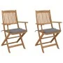 Sillas de jardín plegables 2 uds y cojines madera maciza acacia de , Sillas de jardín - Ref: Foro24-3064591, Precio: 162,84 €...