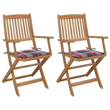 Sillas de jardín plegables 2 uds y cojines madera maciza acacia de , Sillas de jardín - Ref: Foro24-3064603, Precio: 158,81 €...