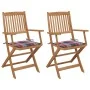 Sillas de jardín plegables 2 uds y cojines madera maciza acacia de , Sillas de jardín - Ref: Foro24-3064603, Precio: 158,81 €...