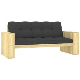 Banco de jardín cojines antracita madera pino impregnada 179cm by , garden benches - Ref: Foro24-3065756, Price: 340,53 €, Di...