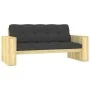 Banco de jardín cojines antracita madera pino impregnada 179cm de , Bancos de jardín - Ref: Foro24-3065756, Precio: 340,53 €,...