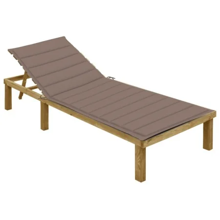 Tumbona con cojín gris taupé madera de pino impregnada de , Tumbonas - Ref: Foro24-3065827, Precio: 124,13 €, Descuento: %