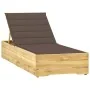 Tumbona con cojín gris taupé madera de pino impregnada by , Loungers - Ref: Foro24-3065917, Price: 162,65 €, Discount: %
