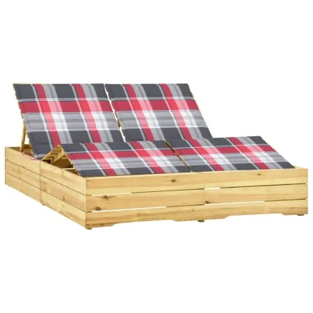 Tumbona doble y cojines madera de pino impregnada de , Tumbonas - Ref: Foro24-3065997, Precio: 302,26 €, Descuento: %