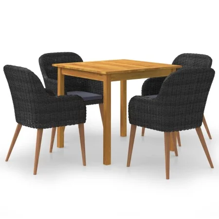 Juego de comedor para jardín 5 piezas negro de , Conjuntos de jardín - Ref: Foro24-3067732, Precio: 499,62 €, Descuento: %