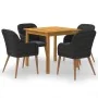 Juego de comedor para jardín 5 piezas negro de , Conjuntos de jardín - Ref: Foro24-3067732, Precio: 499,62 €, Descuento: %