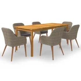 Juego de comedor para jardín 7 piezas marrón von , Gartensets - Ref: Foro24-3067919, Preis: 915,27 €, Rabatt: %