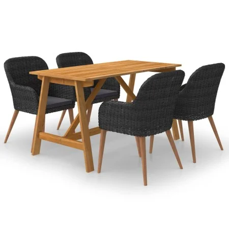 Juego de comedor para jardín 5 piezas negro de , Conjuntos de jardín - Ref: Foro24-3068773, Precio: 528,32 €, Descuento: %