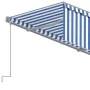 Toldo retráctil automático con persiana 4,5x3 m azul y blanco von , Markisen - Ref: Foro24-3069446, Preis: 487,09 €, Rabatt: %