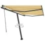 Toldo de pie automático amarillo y blanco 350x250 cm by , Awnings - Ref: Foro24-3069728, Price: 485,28 €, Discount: %