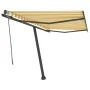 Toldo de pie automático amarillo y blanco 350x250 cm by , Awnings - Ref: Foro24-3069728, Price: 485,28 €, Discount: %