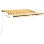Toldo de pie automático amarillo y blanco 350x250 cm by , Awnings - Ref: Foro24-3069728, Price: 485,28 €, Discount: %