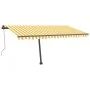 Toldo de pie automático amarillo y blanco 450x300 cm by , Awnings - Ref: Foro24-3069768, Price: 562,71 €, Discount: %