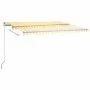 Toldo de pie automático amarillo y blanco 450x300 cm by , Awnings - Ref: Foro24-3069768, Price: 562,71 €, Discount: %