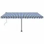 Toldo automático LED sensor de viento azul y blanco 400x350 cm by , Awnings - Ref: Foro24-3069831, Price: 898,11 €, Discount: %