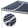Toldo automático LED sensor de viento azul y blanco 400x350 cm by , Awnings - Ref: Foro24-3069831, Price: 898,11 €, Discount: %