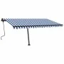 Toldo manual retráctil con LED azul y blanco 450x300 cm by , Awnings - Ref: Foro24-3069761, Price: 503,48 €, Discount: %