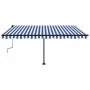 Toldo manual retráctil con LED azul y blanco 450x300 cm by , Awnings - Ref: Foro24-3069761, Price: 503,48 €, Discount: %