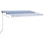 Toldo manual retráctil con LED azul y blanco 450x300 cm by , Awnings - Ref: Foro24-3069761, Price: 503,48 €, Discount: %