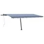 Toldo automático LED sensor de viento azul y blanco 500x350 cm by , Awnings - Ref: Foro24-3069871, Price: 786,50 €, Discount: %