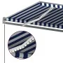 Toldo automático LED sensor de viento azul y blanco 500x350 cm by , Awnings - Ref: Foro24-3069871, Price: 786,50 €, Discount: %