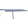 Toldo de pie automático azul y blanco 600x350 cm de , Toldos - Ref: Foro24-3069886, Precio: 836,04 €, Descuento: %