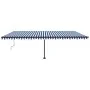 Toldo de pie automático azul y blanco 600x350 cm de , Toldos - Ref: Foro24-3069886, Precio: 836,04 €, Descuento: %