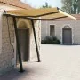 Toldo automático retráctil con postes amarillo blanco 3,5x2,5 m by , Awnings - Ref: Foro24-3070128, Price: 473,11 €, Discount: %