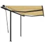 Toldo automático retráctil con postes amarillo blanco 3,5x2,5 m by , Awnings - Ref: Foro24-3070128, Price: 473,11 €, Discount: %