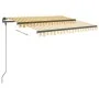Toldo automático retráctil con postes amarillo blanco 3,5x2,5 m by , Awnings - Ref: Foro24-3070128, Price: 473,11 €, Discount: %