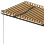 Toldo automático retráctil con postes amarillo blanco 3,5x2,5 m by , Awnings - Ref: Foro24-3070128, Price: 473,11 €, Discount: %