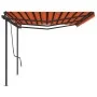 Toldo retráctil automático con postes naranja y marrón 6x3,5 m by , Awnings - Ref: Foro24-3070290, Price: 855,75 €, Discount: %
