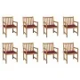 Sillas de jardín 8 uds madera maciza teca cojines rojo tinto von , Gartenstühle - Ref: Foro24-3073067, Preis: 1,00 €, Rabatt: %