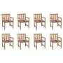 Sillas de jardín 8 uds madera maciza teca cojines cuadros rojos by , Garden chairs - Ref: Foro24-3073071, Price: 1,00 €, Disc...