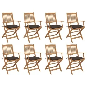 Sillas de jardín plegables 8 uds y cojines madera maciza acacia von , Gartenstühle - Ref: Foro24-3075108, Preis: 400,28 €, Ra...