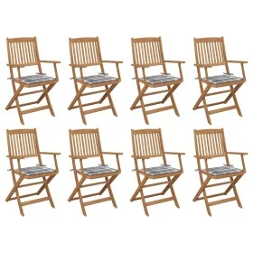 Sillas de jardín plegables 8 uds y cojines madera maciza acacia von , Gartenstühle - Ref: Foro24-3075099, Preis: 384,56 €, Ra...
